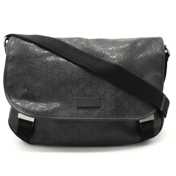 Gucci GG Implement Crossbody Messenger Bag Leather Black - Picture 1 of 9